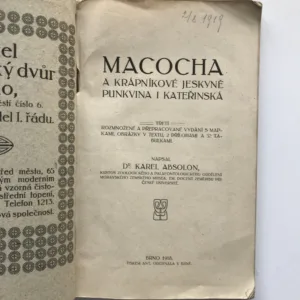 Macocha a krápníkové jeskyně Punkvina i Kateřinská, Karel Absolon