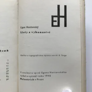 Listy z vyhnanství, Egon Hostovský
