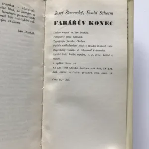 Farářův konec, Josef Škvorecký, Evald Schorm