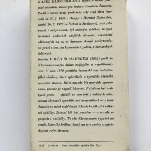V ráji šumavském, Karel Klostermann