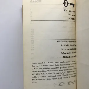 Noc a naděje / Démanty noci / Dita Saxová, Arnošt Lustig