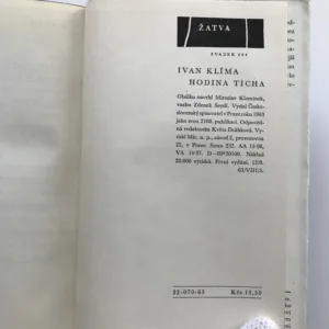Hodina ticha, Ivan Klíma
