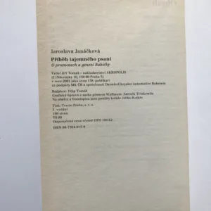 Příběh tajemného psaní, Jaroslava Janáčková