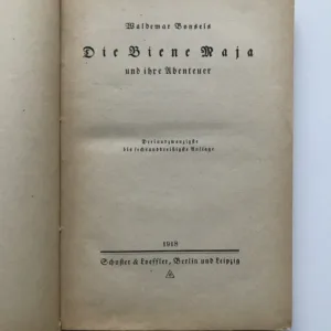 Die Biene Maja und ihre Abenteuer, Waldemar Bonsels