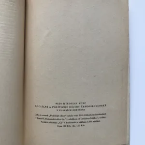 Sociální a politické dějiny československé v hlavních obrysech, Miloslav Volf