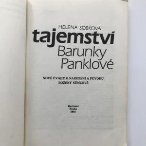 Tajemství Barunky Panklové (Nové úvahy o narození a původu Boženy Němcové), Helena Sobková