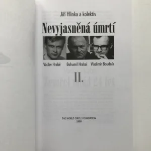 Nevyjasněná úmrtí II. (Václav Hrabě, Bohumil Hrabal, Vladimír Boudník), Jiří Hlinka