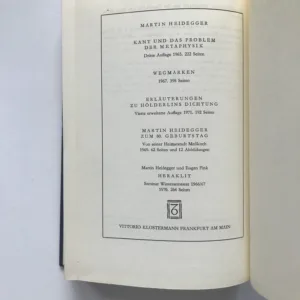 Holzwege, Martin Heidegger