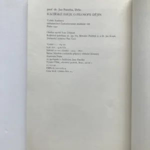 Kacířské eseje o filosofii dějin, Jan Patočka