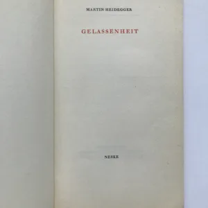Gelassenheit, Marrtin Heidegger
