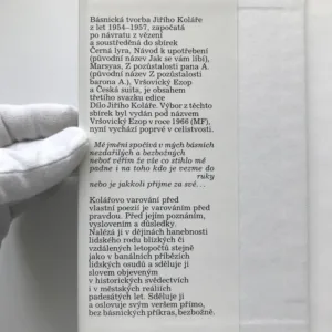 Černá lyra / Návod k upotřebení / Marsyas / Z pozůstalosti pana A./ Vršovický Ezop / Česká suita, Jiří Kolář