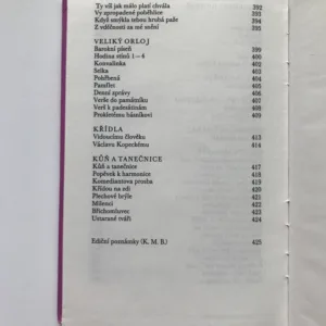 Nezařazené básně (Balady Manoně, Kůň a tanečnice a verše z dalších knih), Vítězslav Nezval