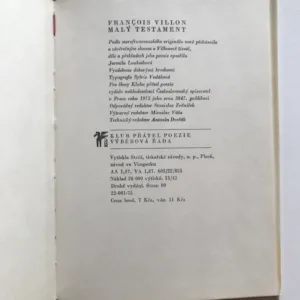 Malý testament, Francois Villon