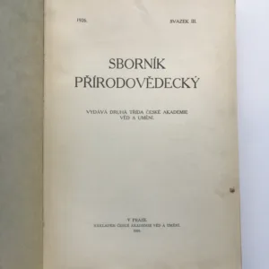 Sborník přírodovědecký, svazek III