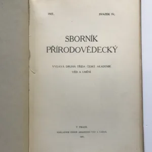 Sborník přírodovědecký, svazek IV (neúplný - viz obsah)