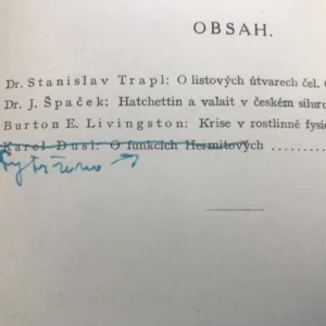 Sborník přírodovědecký, svazek IV (neúplný - viz obsah)