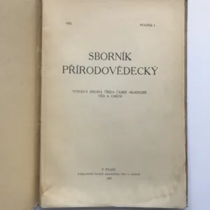 Sborník přírodovědecký, svazek I