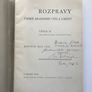 Rozpravy České akademie věd a umění (Třída II – matematicko-přírodnická), ročník XLV (neúplné - viz obsah)