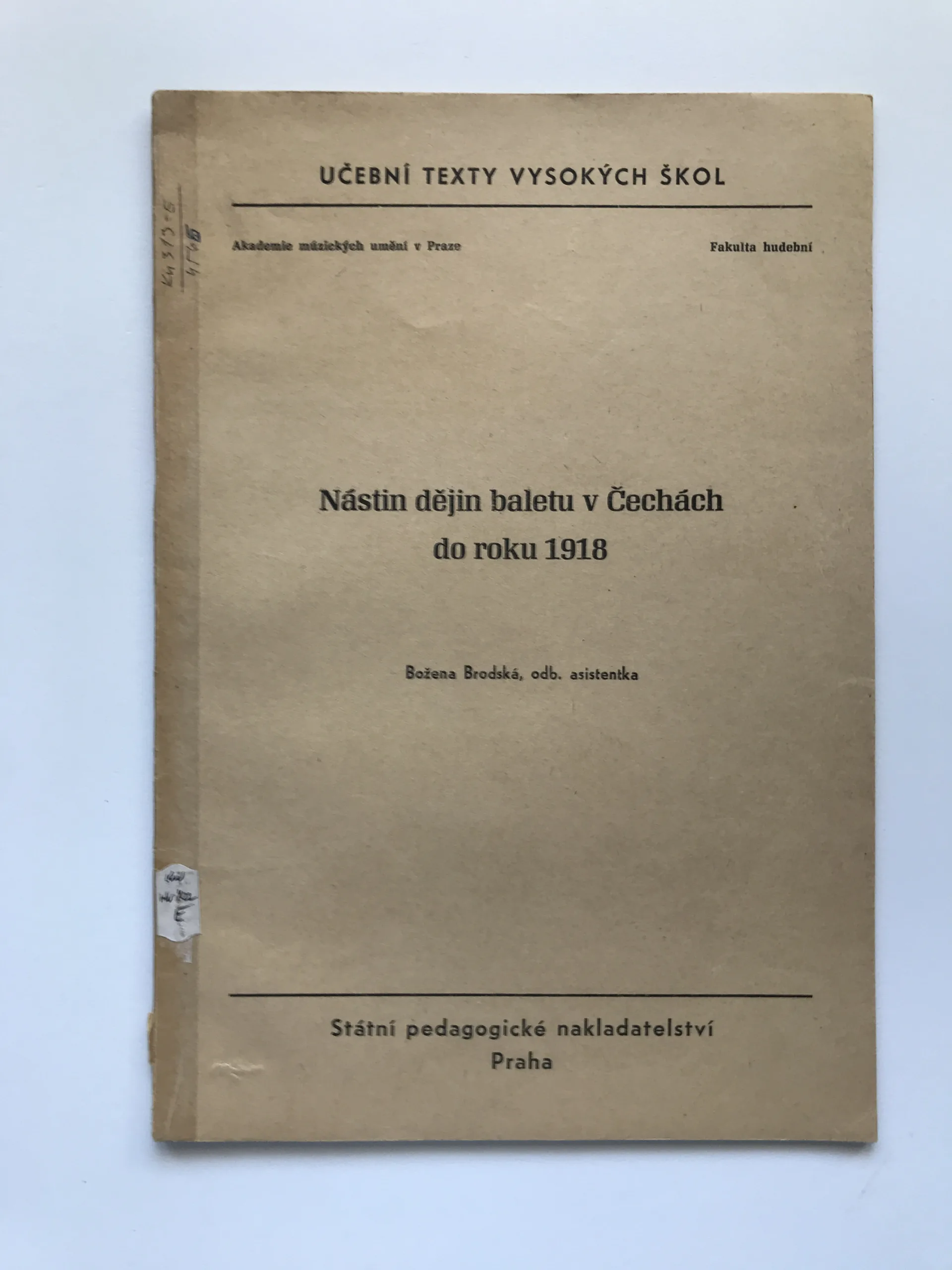 Nástin dějin baletu v Čechách do roku 1918, Božena Brodská