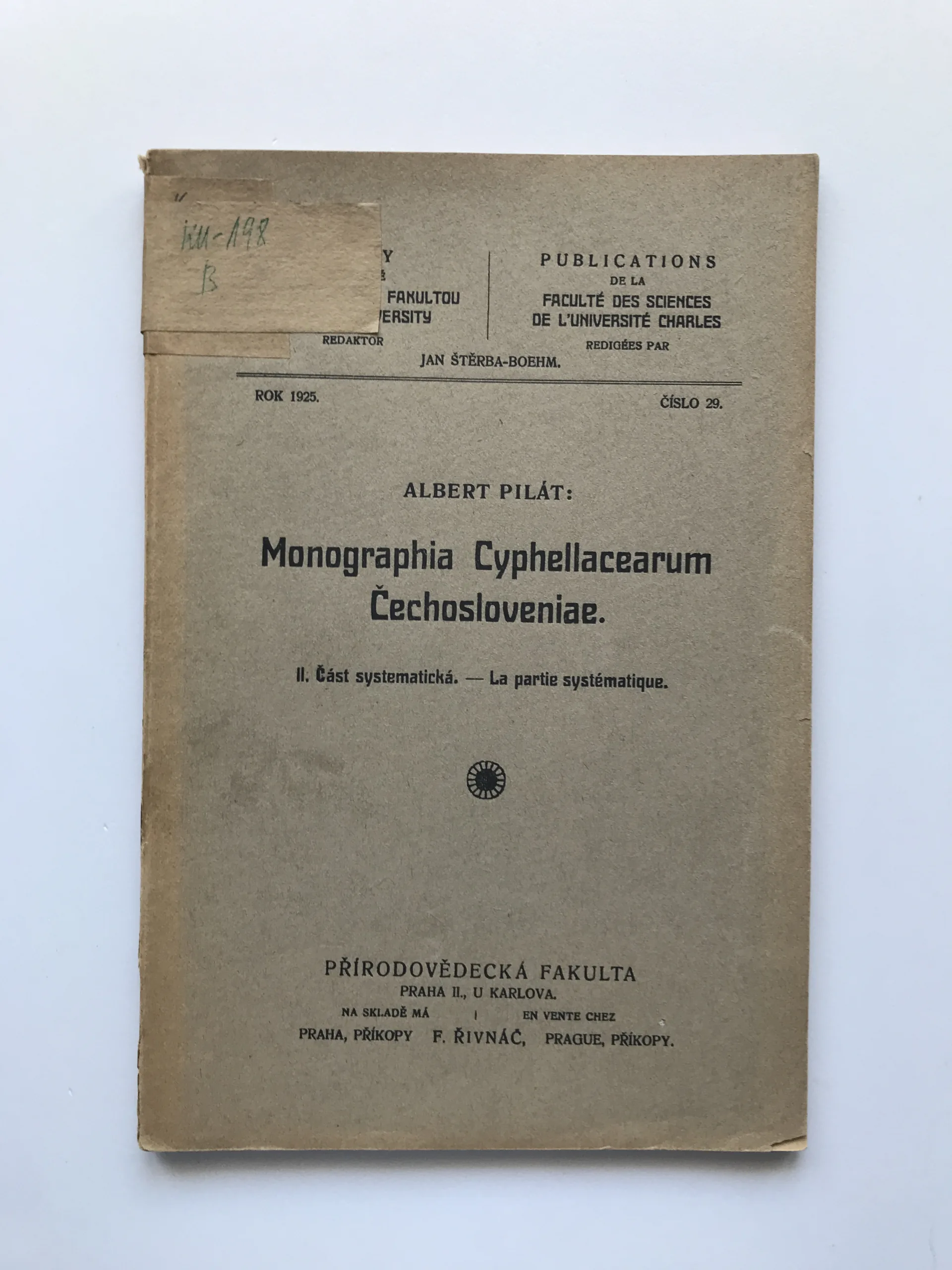 Monographia Cyphellacearum Čechosloveniae (II. Část systematická), Albert Pilát