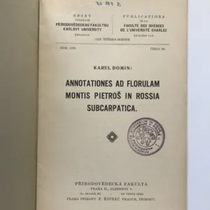 Annotationes ad florulam montis Pietroš in Rossia Subcarpatica, Karel Domin