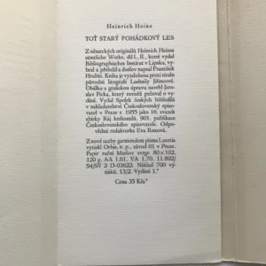 Toť starý pohádkový les, Heinrich Heine, Ludmila Jiřincová