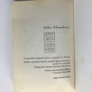 Génius, umění, láska, světec, Arthur Schopenhauer