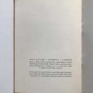 Svoboda / Liberté, Paul Eluard, Kamil Lhoták