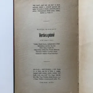 Verše a písně (z let 1945-1952), Pavel Kohout