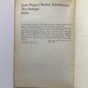 Psychologie dítěte, Jean Piaget, Bärbel Inhelderová