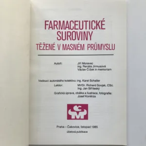 Farmaceutické suroviny těžené v masném průmyslu, Jiří Moravec, Renáta Jirmusová, Václav Čížek