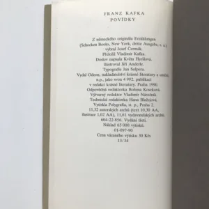 Povídky, Franz Kafka