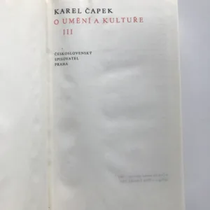 O umění a kultuře III, Karel Čapek