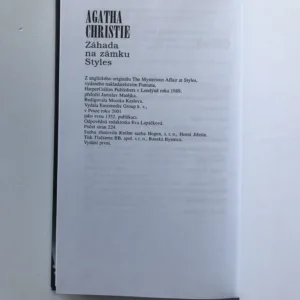 Záhada na zámku Styles, Agatha Christie