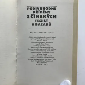 Podivuhodné příběhy z čínských tržišť a bazarů, Jaroslav Průšek