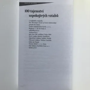 100 tajemství uspokojivých vztahů, David Niven