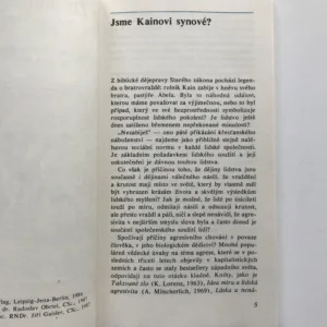 Zlý jako zvíře? (Biologické i nebiologické úvahy na téma agresivity), Werner Mohrig