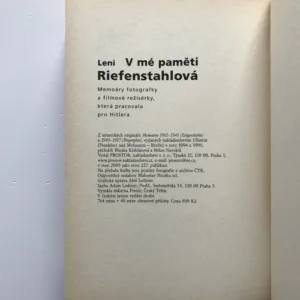 V mé paměti (Meomáry fotografky a filmové režisérky, která pracovala pro Hitlera), Leni Riefenstahlová