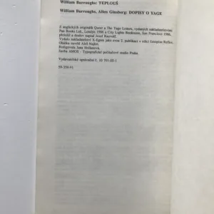 Teplouš / Dopisy o Yage, William Burroughs, Allen Ginsberg