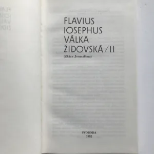 Válka židovská 1 + 2, Flavius Josephus