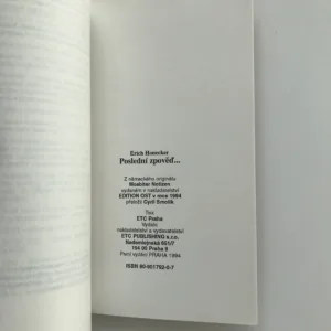 Poslední zpověď... svědka nedávné historie, Erich Honecker