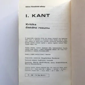 Kritika čistého rozumu, Immanuel Kant