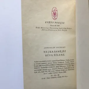 Nejkrásnější bývá šílená, Jaroslav Seifert