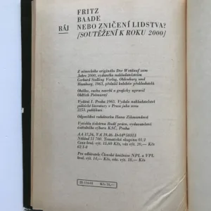 Ráj, nebo zničení lidstva? (Soutěžení k roku 2000), Fritz Baade