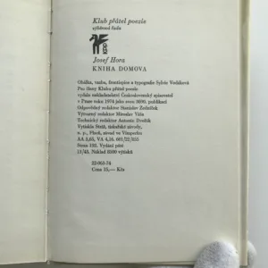Kniha domova, Josef Hora