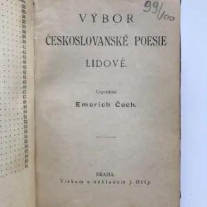 Sonety Jaroslava Vrchlického / Výbor českoslovanské poesie lidové / Politické myšlénky Františka Palackého, Jaroslav Vrchlický, Emerich Čech, Adolf Srb