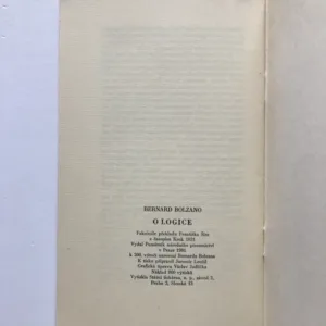 O logice, Bernard Bolzano