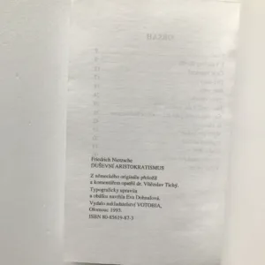 Duševní aristokratismus, Friedrich Nietzsche