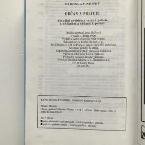 Občan a policie (Aktuální problémy vztahů policie k občanům a občanů k policii), Miroslav Němec