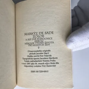 Zoloe a její dvě pomocnice neboli Několik týdnů života tří hezkých žen, Marquis de Sade